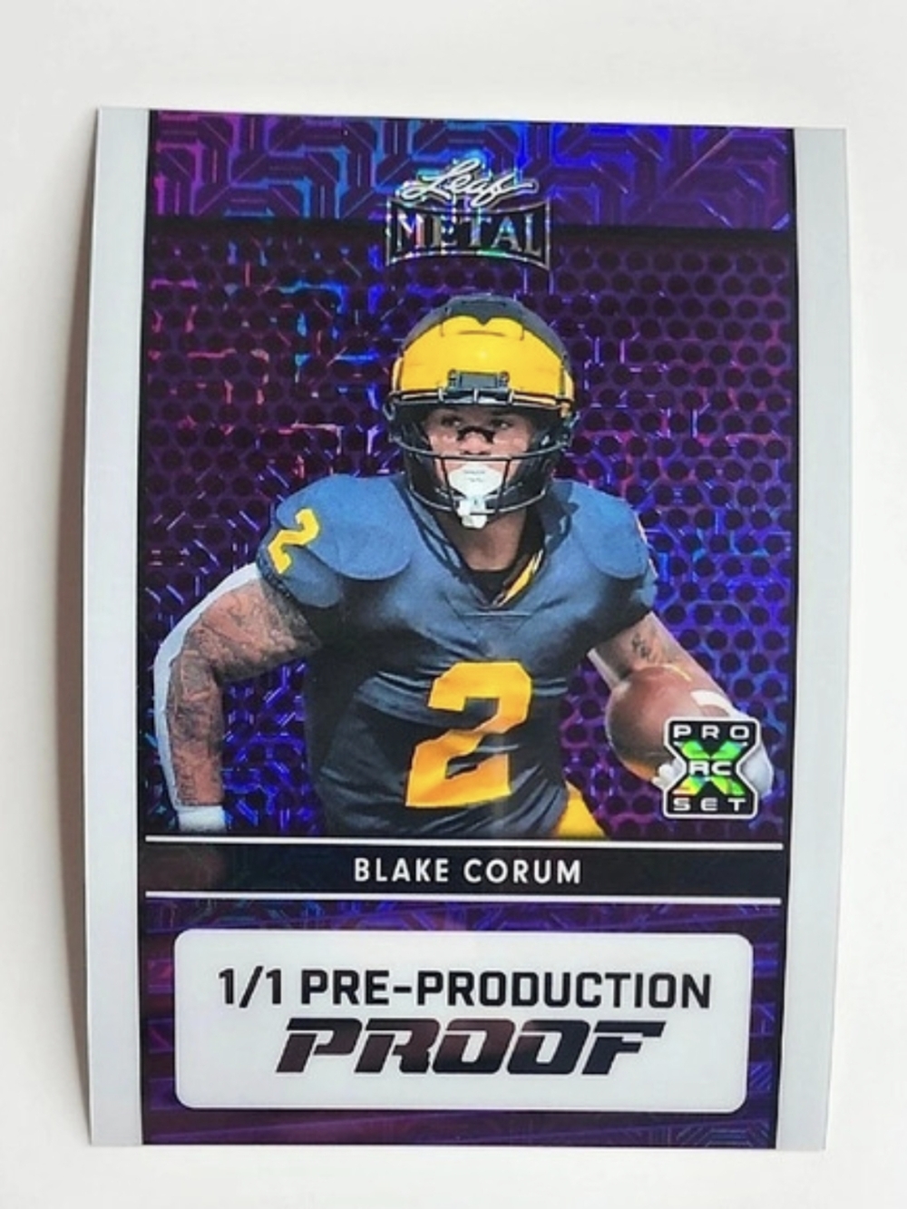Blake Corum ~ 2024 Leaf Metal ~ Pro Set ~ Rookie ~ 1/1 Pre-Production